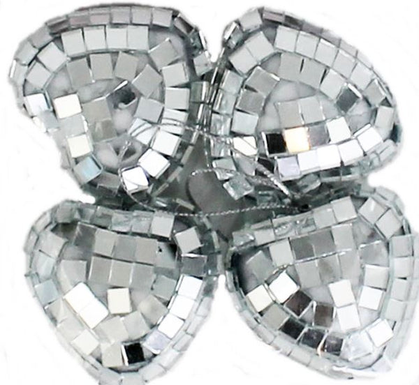 SET OF 4 CRAFT MIRROR EMBELLISHMENT MINI HEART. CR0298HEART
